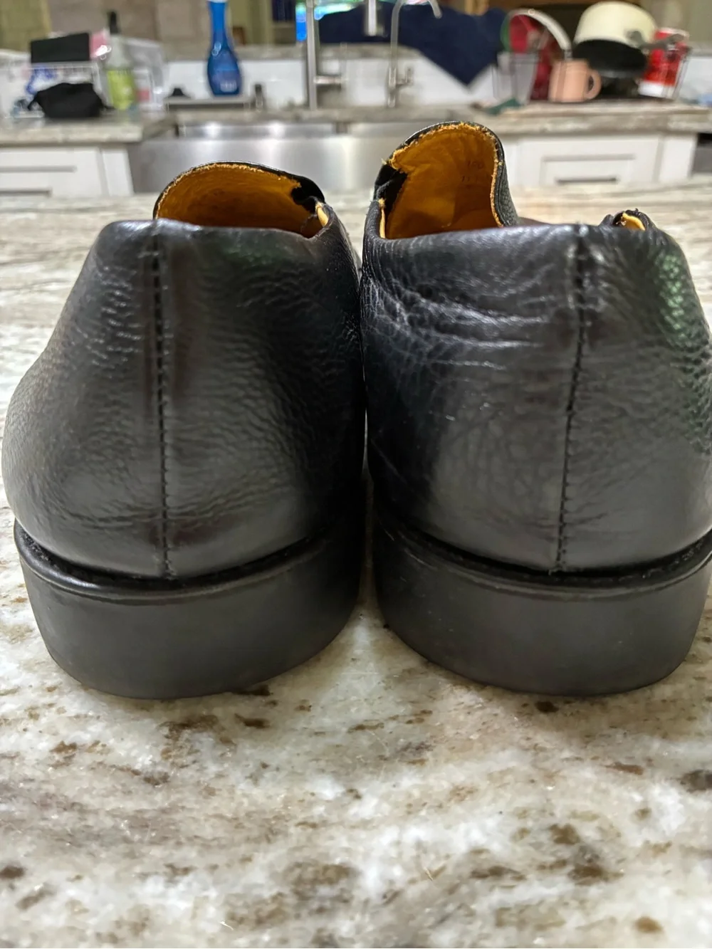 Classic Black Leather Slip-On Men’s Dress Loafers Size 11.5 D Comfort